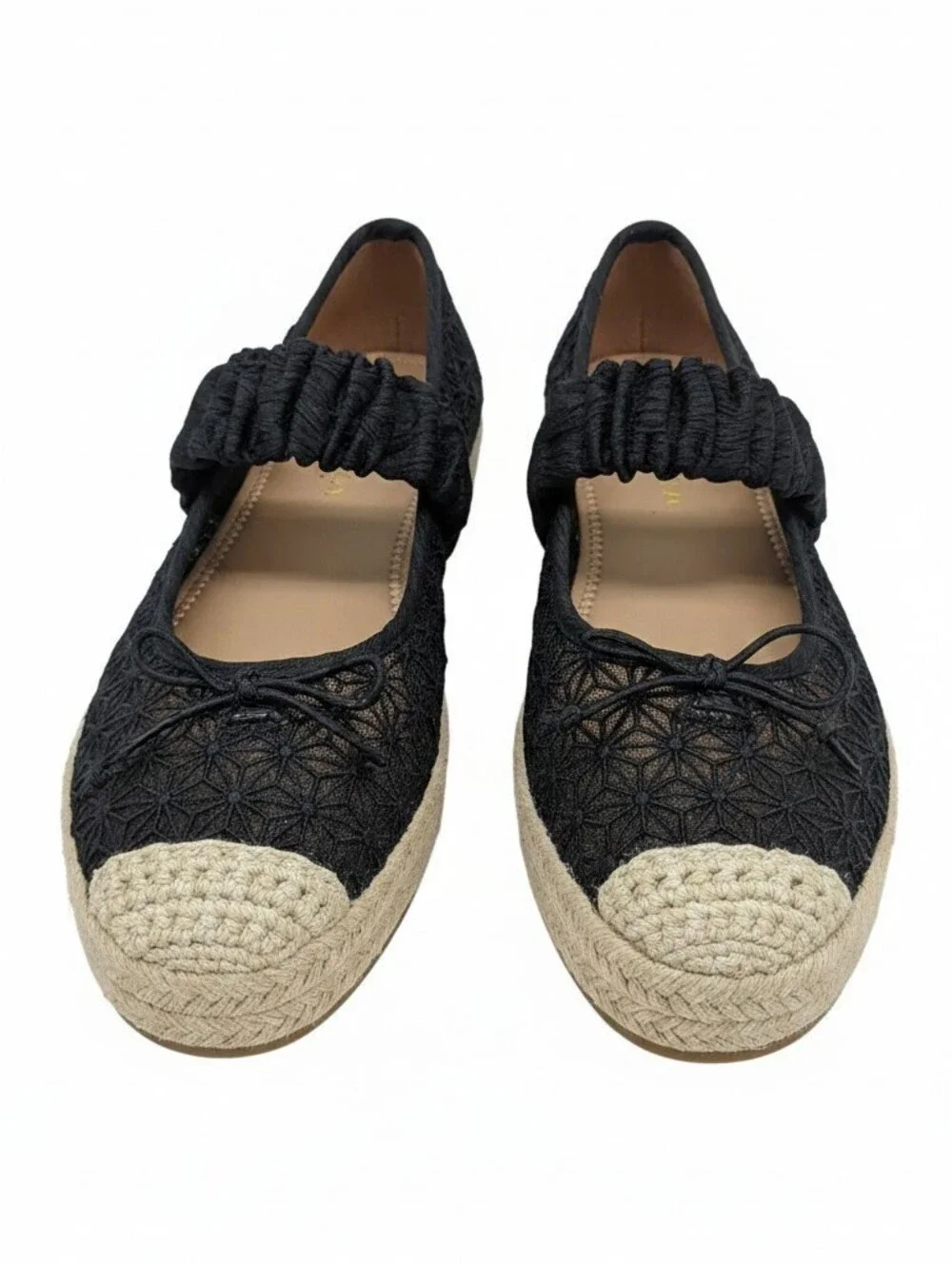 Nwot Sam Edelman Black Crochet Espadrille Ballet Flats.
